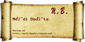 Módi Beáta névjegykártya